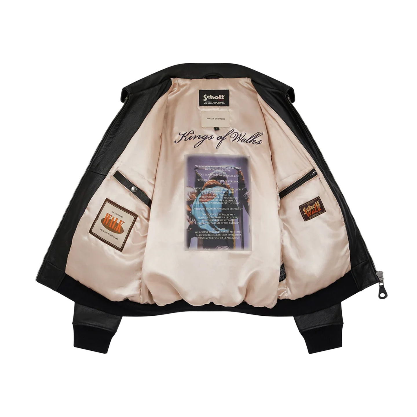 Walk in Paris X Schott NYC - The Black Flight Jacket