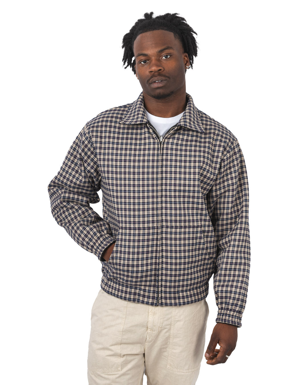 Reversible Plaid Leather Jacket