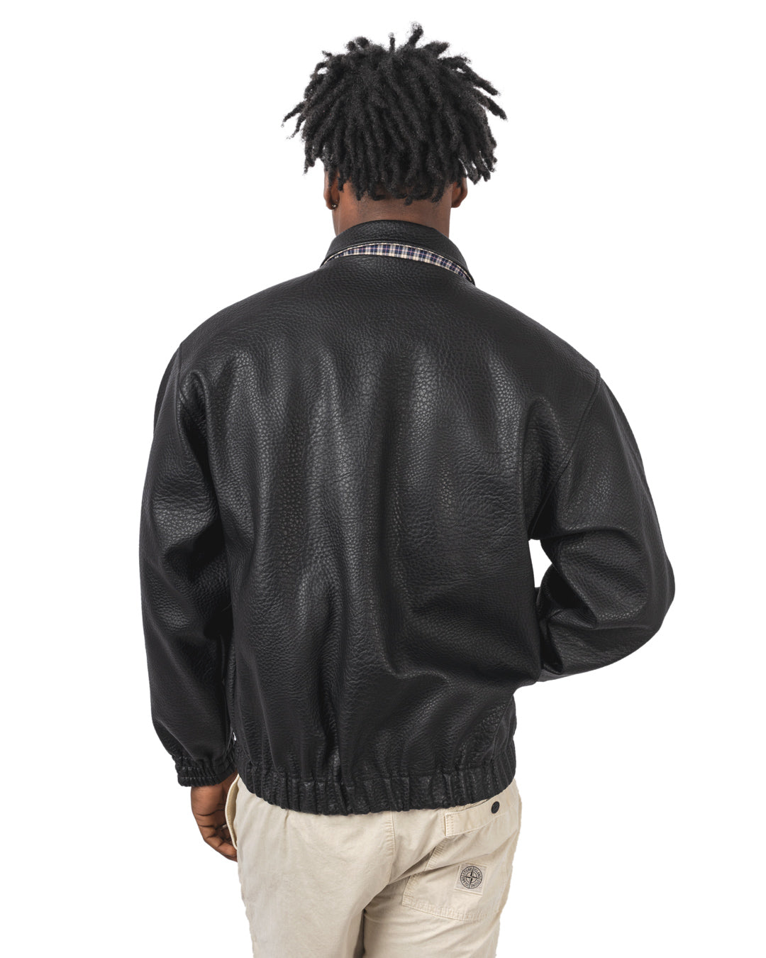 Reversible Plaid Leather Jacket