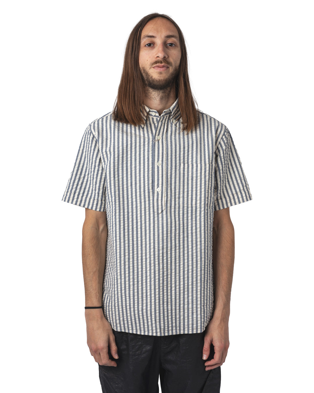 B.D. Pullover Short Sleeve Indigo Seersucker