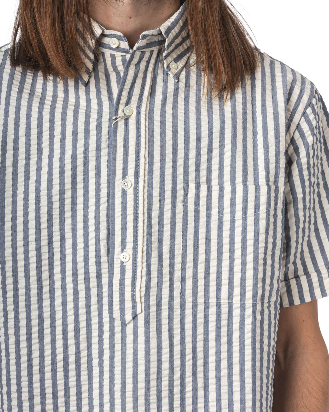 B.D. Pullover Short Sleeve Indigo Seersucker