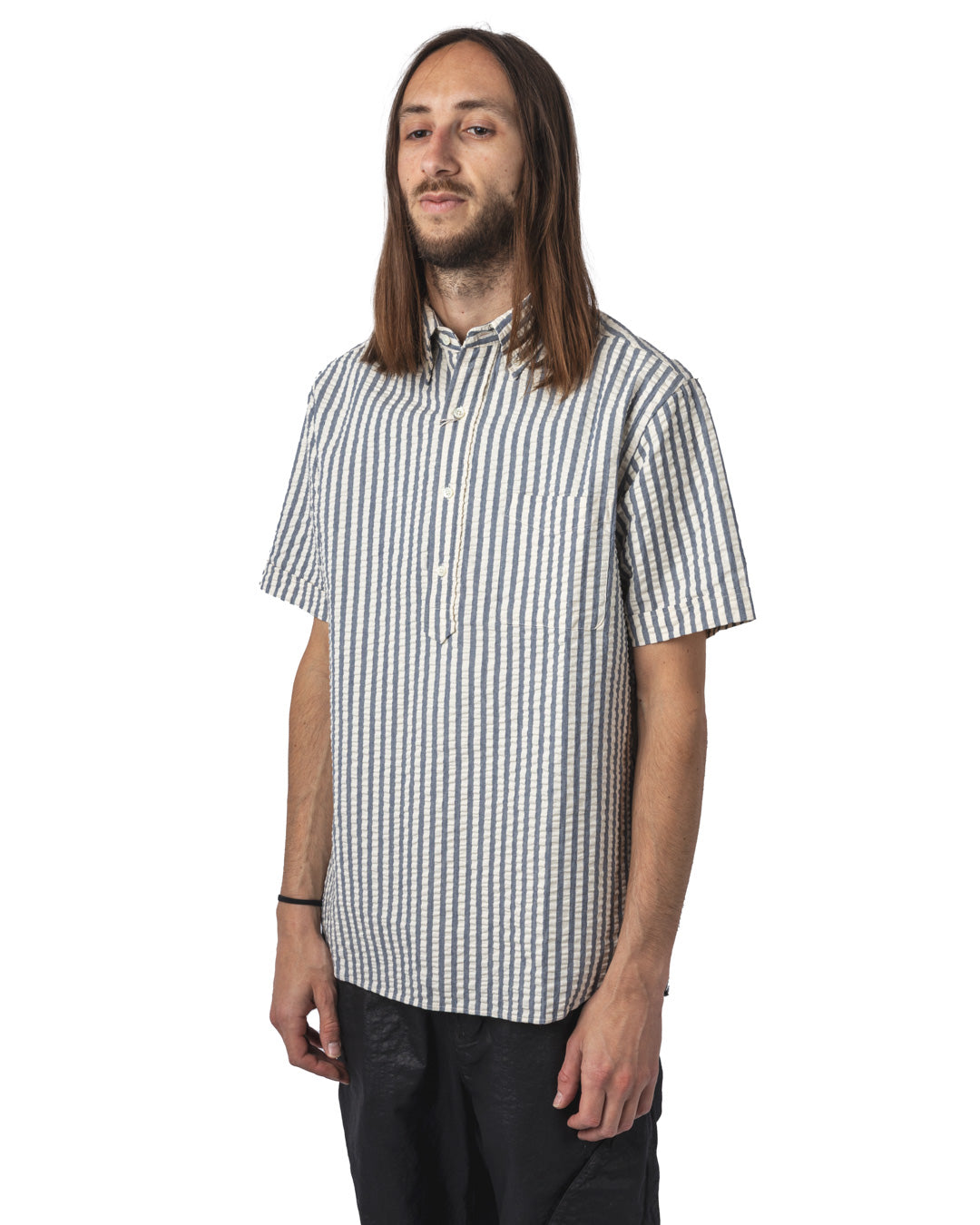 B.D. Pullover Short Sleeve Indigo Seersucker