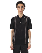 Knit Polo Mesh Stripe