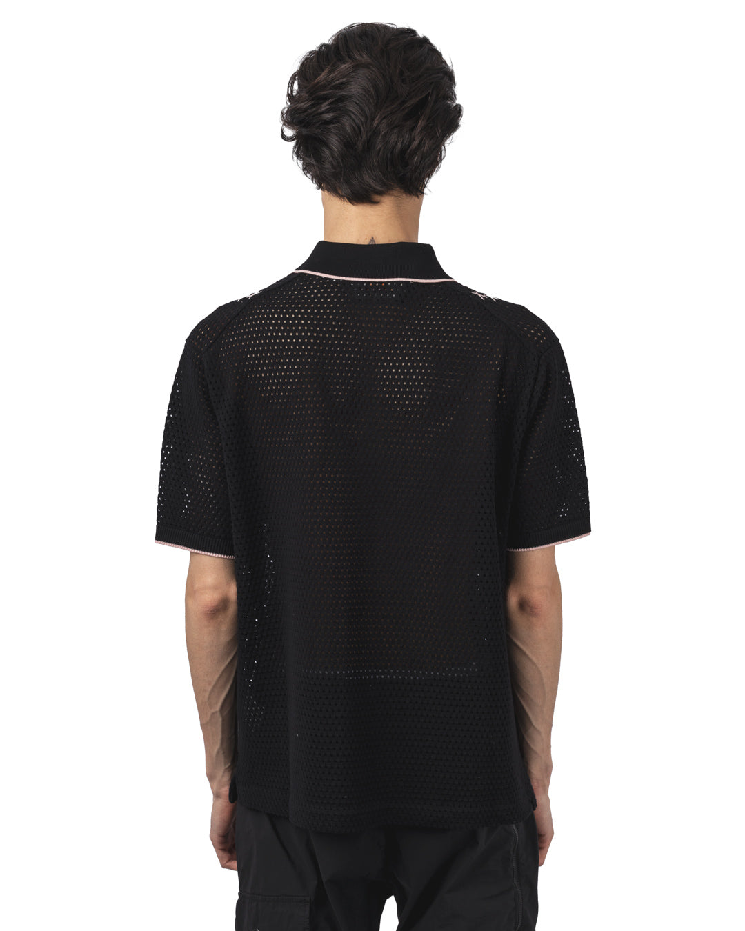 Knit Polo Mesh Stripe