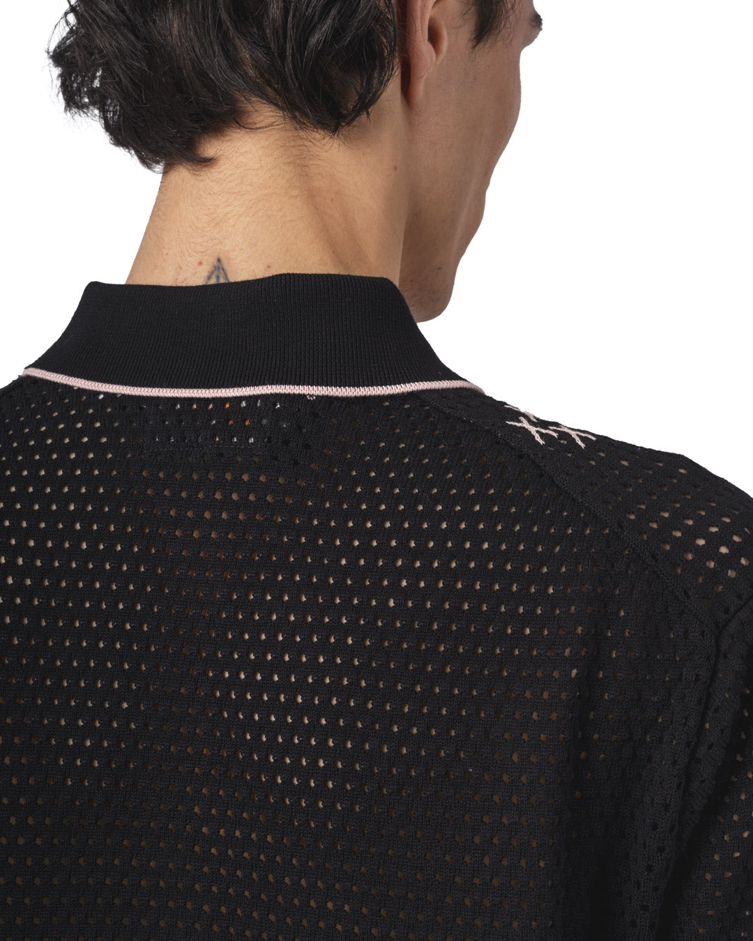 Knit Polo Mesh Stripe