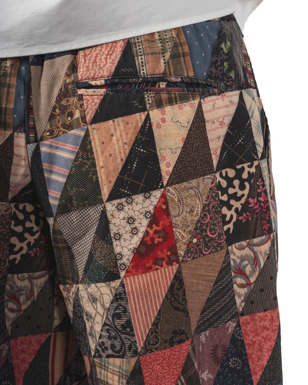 2 Pleats Relax Trousers Patchwork