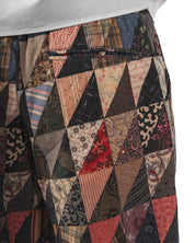 2 Pleats Relax Trousers Patchwork