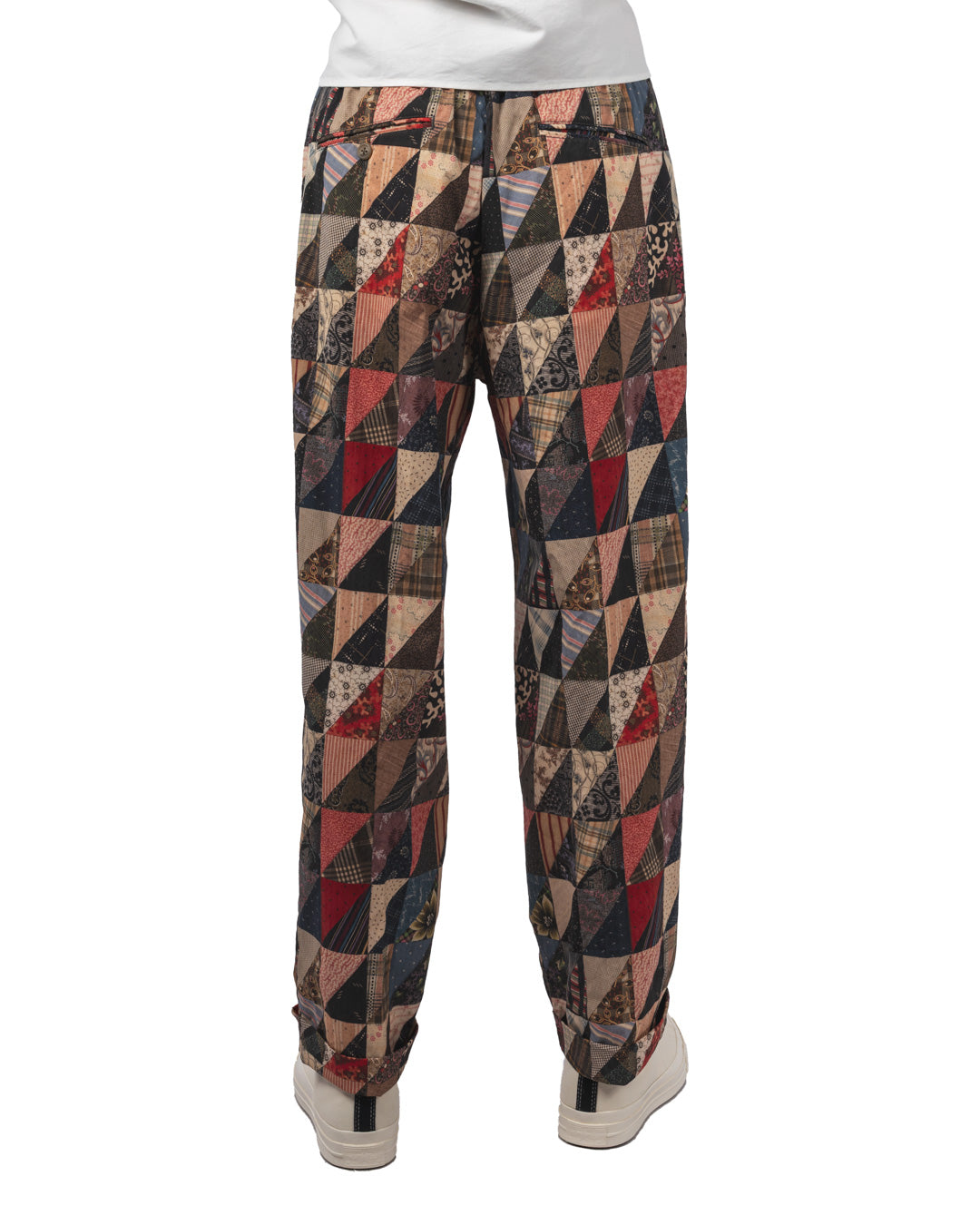 2 Pleats Relax Trousers Patchwork