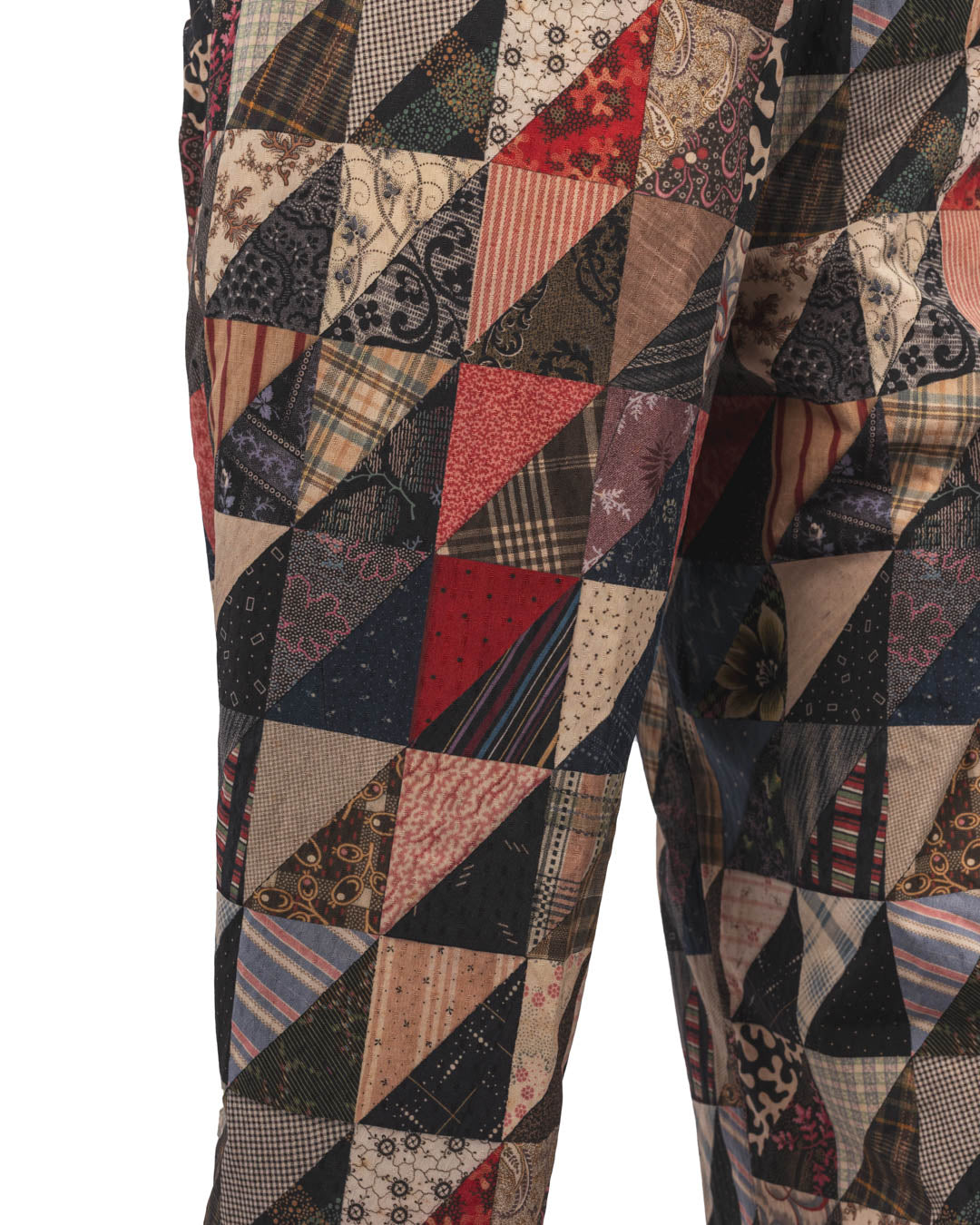 2 Pleats Relax Trousers Patchwork