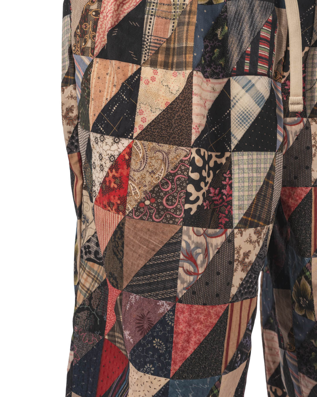 2 Pleats Relax Trousers Patchwork