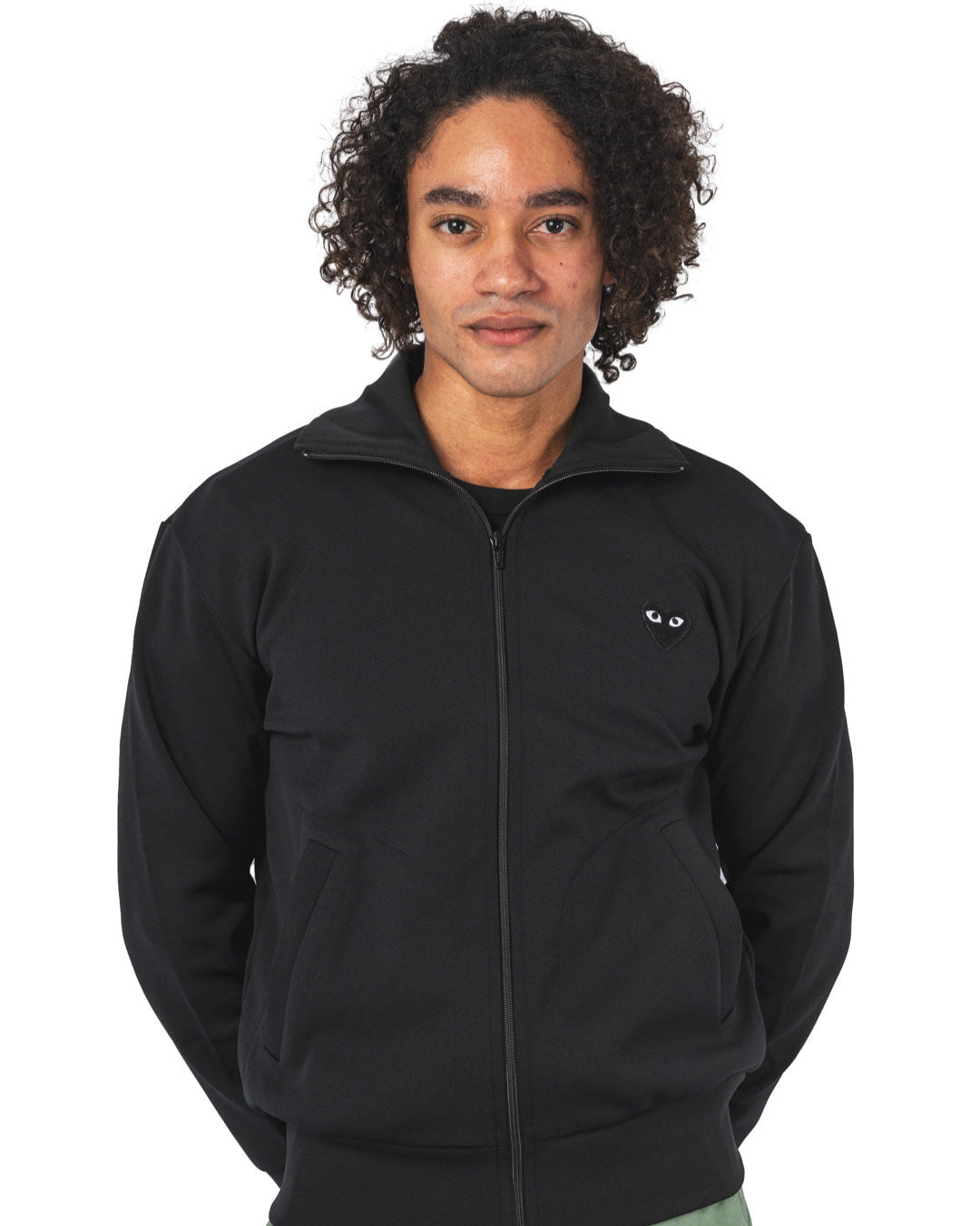 Zip Sweatshirt Black Emblem knit