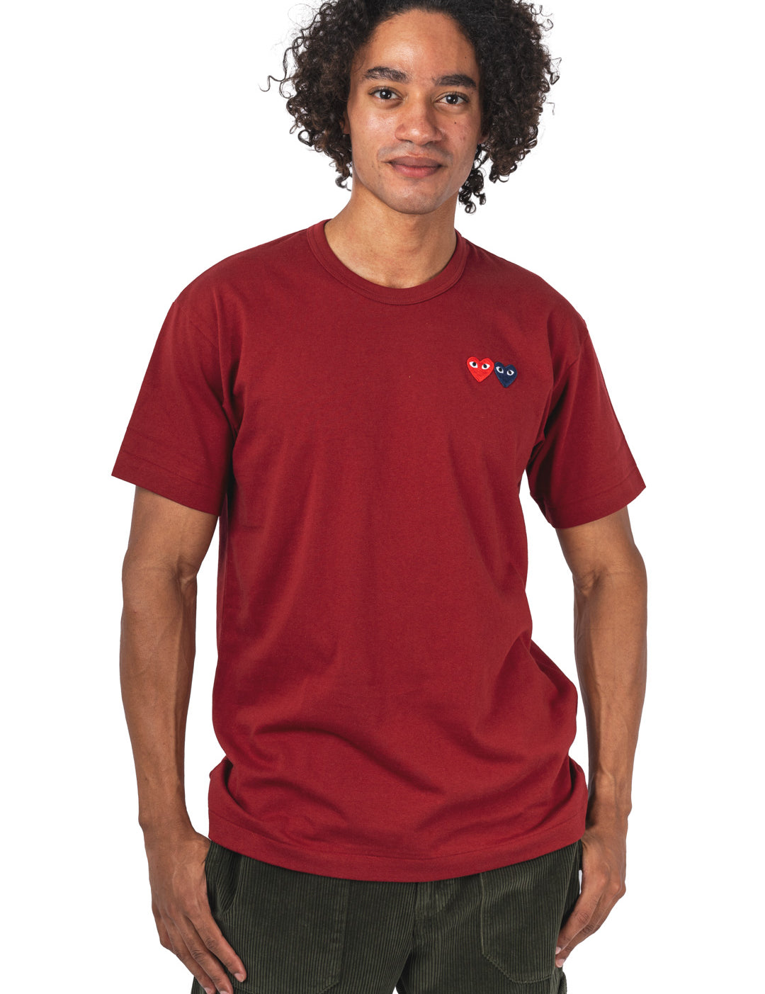 Double Burgendy emblem Knit T-Shirt