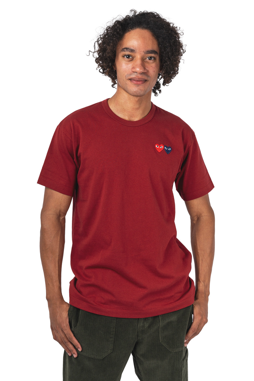 T-SHIRT DOUBLE BURGENDY EMBLEM