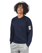 Indigo Cotton Vanisé Crew Neck Knit
