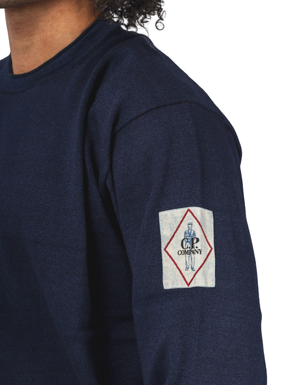 Indigo Cotton Vanisé Crew Neck Knit