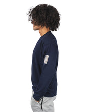 Indigo Cotton Vanisé Crew Neck Knit