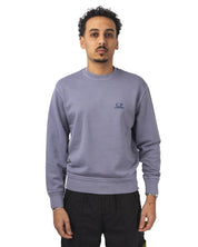 Cotton Diagonal Fleece Crew Neck Logo Sweatshirt
