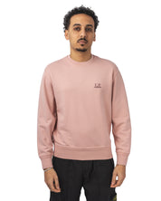 Cotton Diagonal Fleece Crew Neck Logo Sweatshirt
