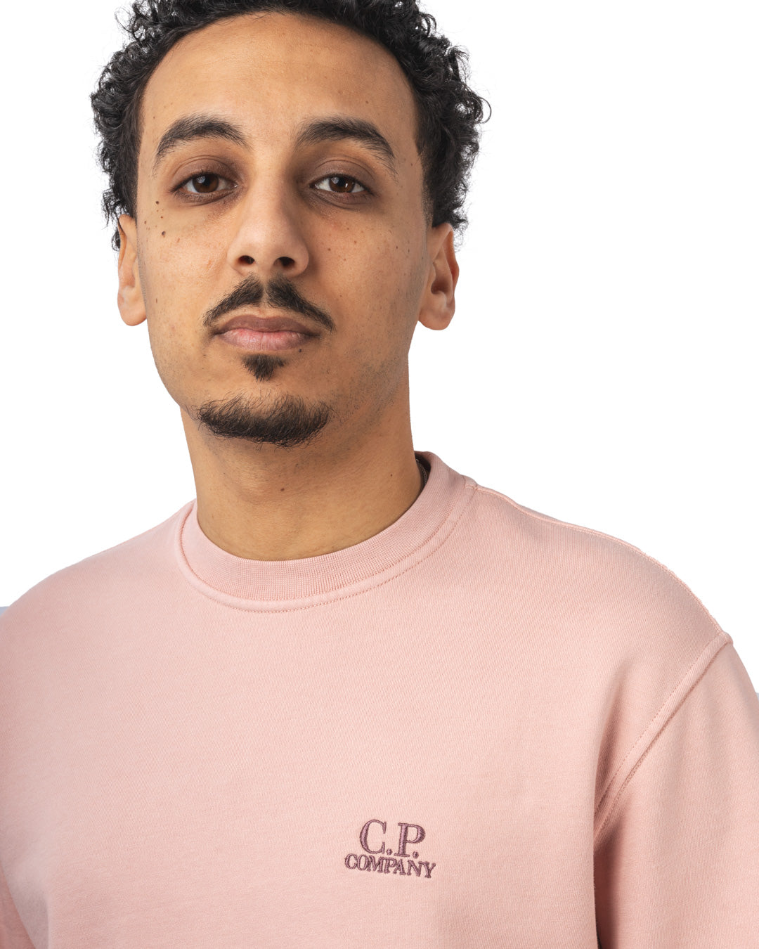 Cotton Diagonal Fleece Crew Neck Logo Sweatshirt