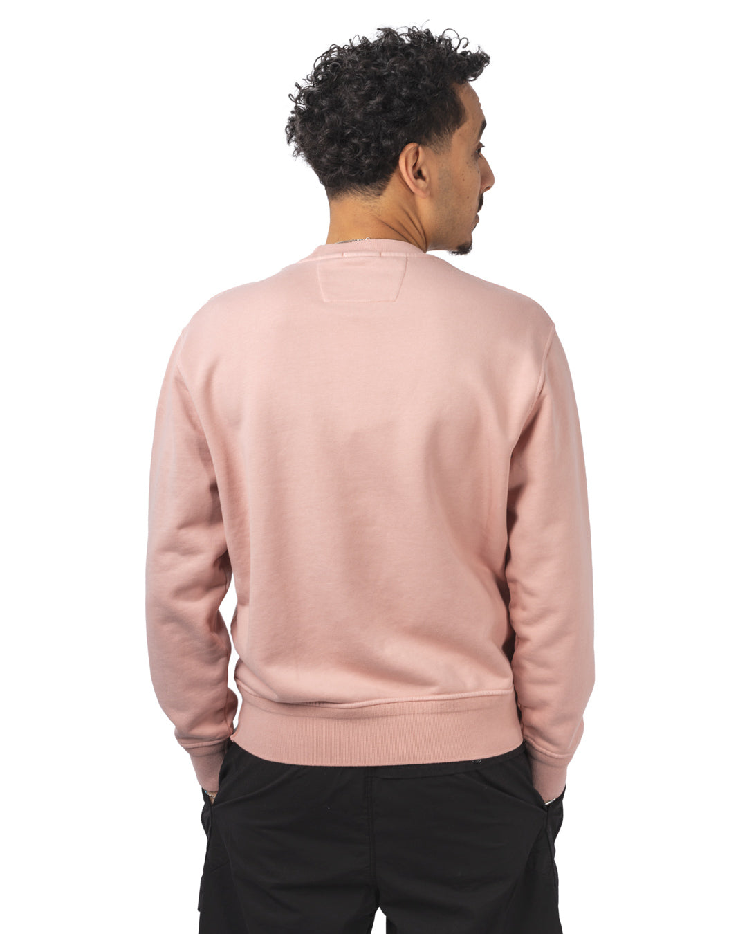 Cotton Diagonal Fleece Crew Neck Logo Sweatshirt