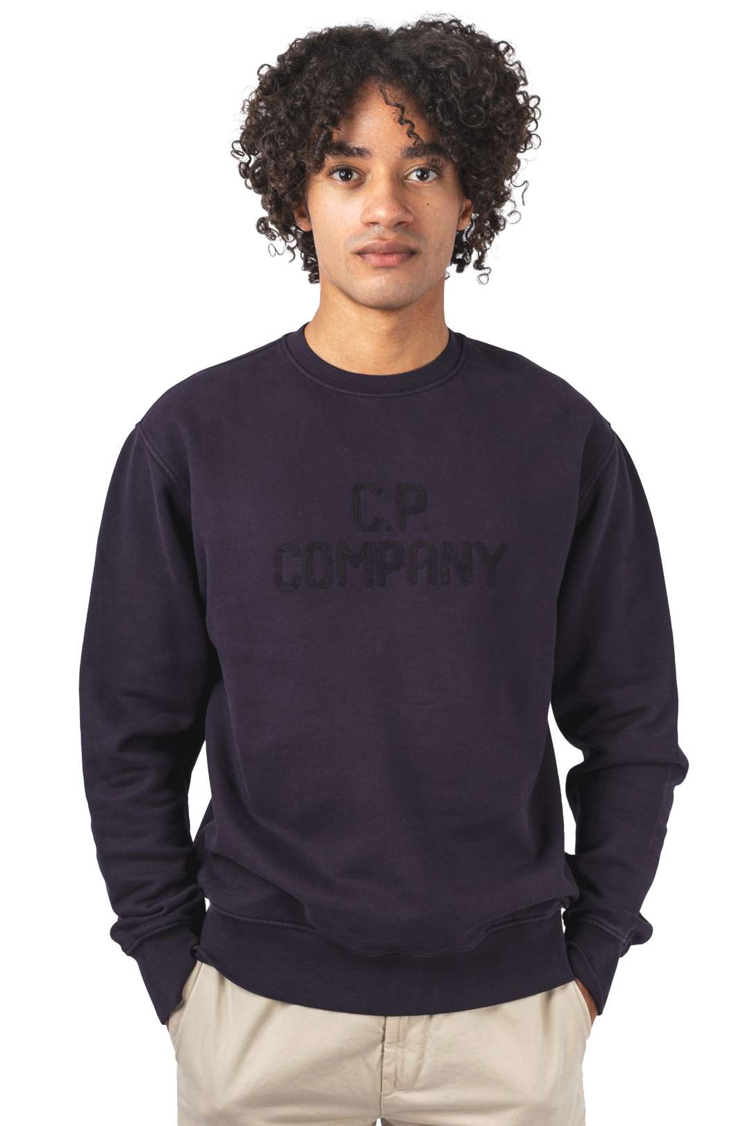 DIAGONAL FLEECE LOGO CREWNECK