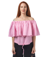 Hiebe striped off shoulder top