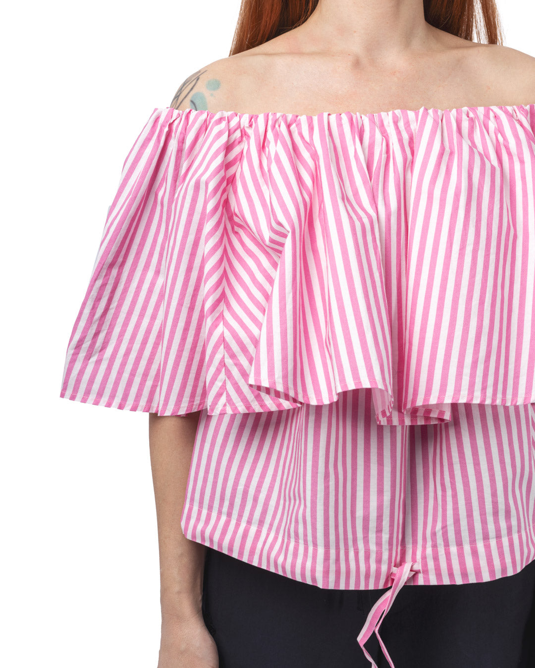 Hiebe striped off shoulder top