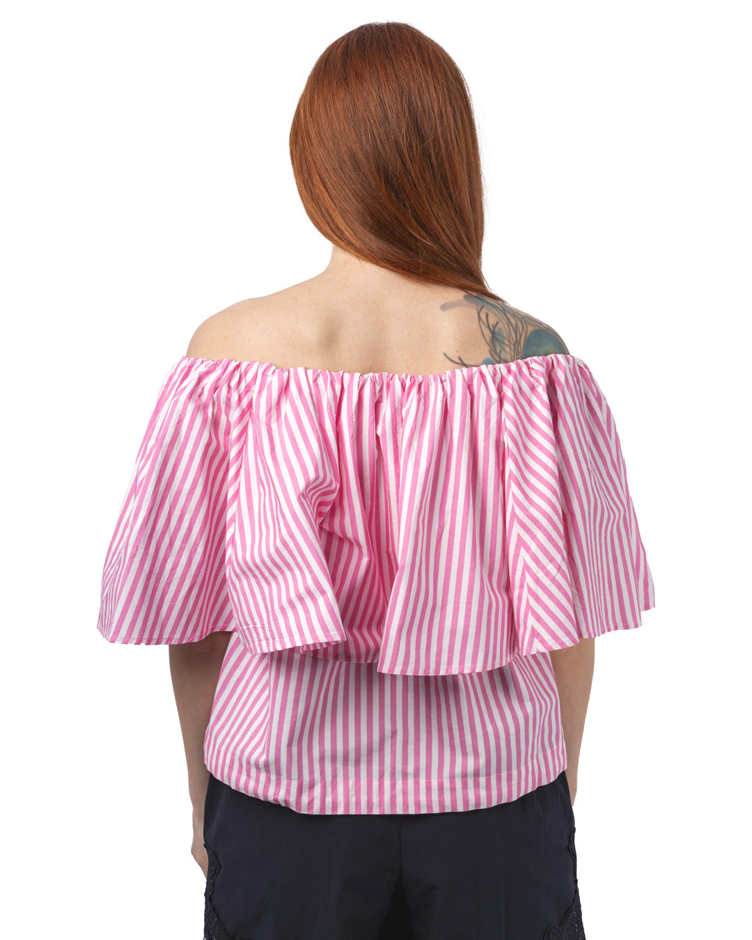 Hiebe striped off shoulder top