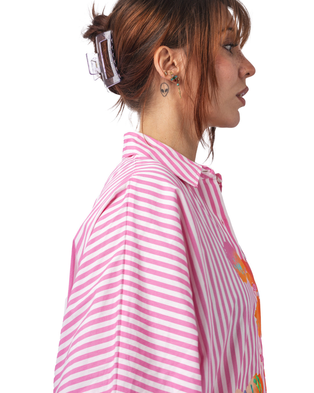 Hoses Foil Print Shirt Dress