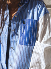 Kozef Fabric Mix Cropped Shirt