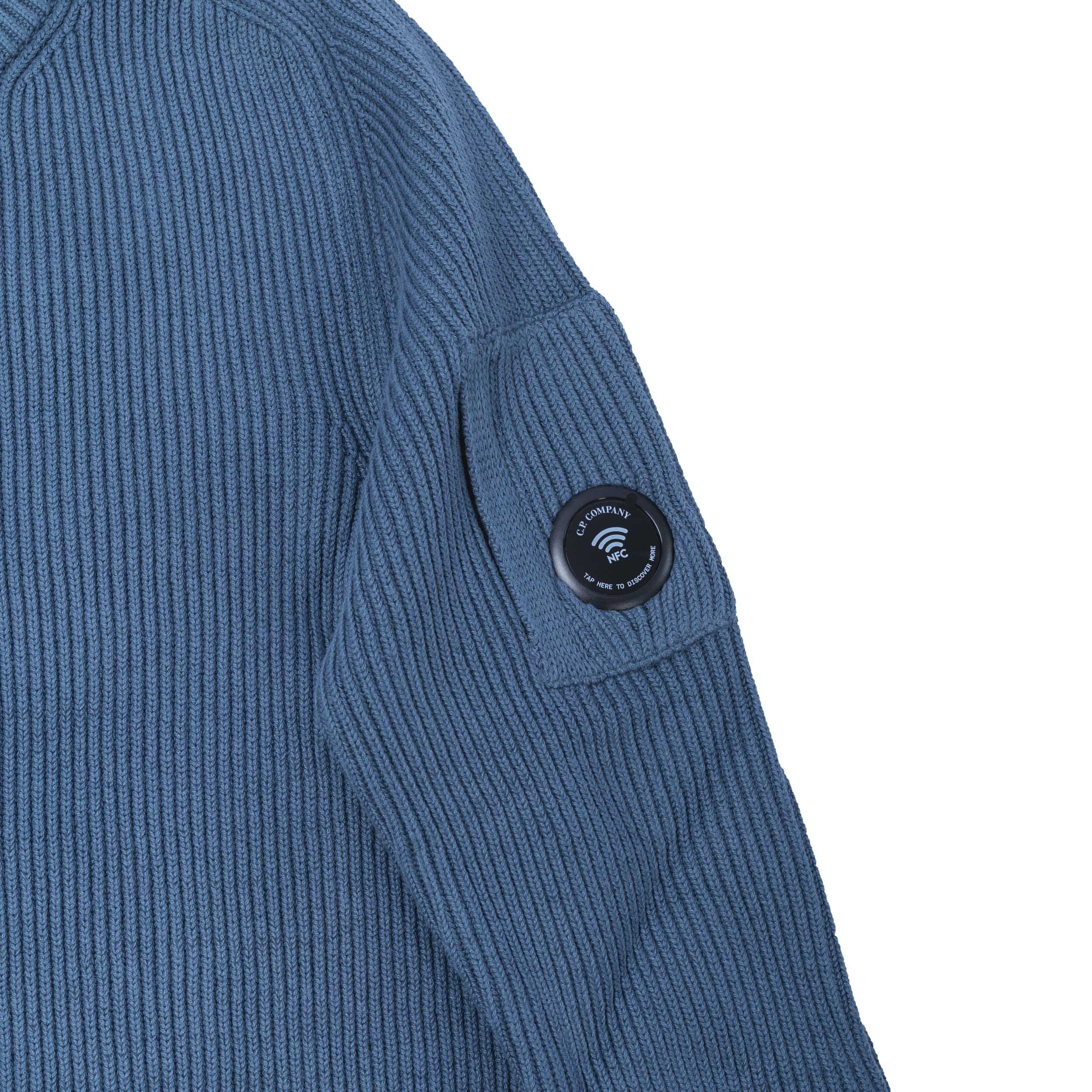 Full Rib Cotton Crewneck Lens Sweater