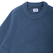 Full Rib Cotton Crewneck Lens Sweater