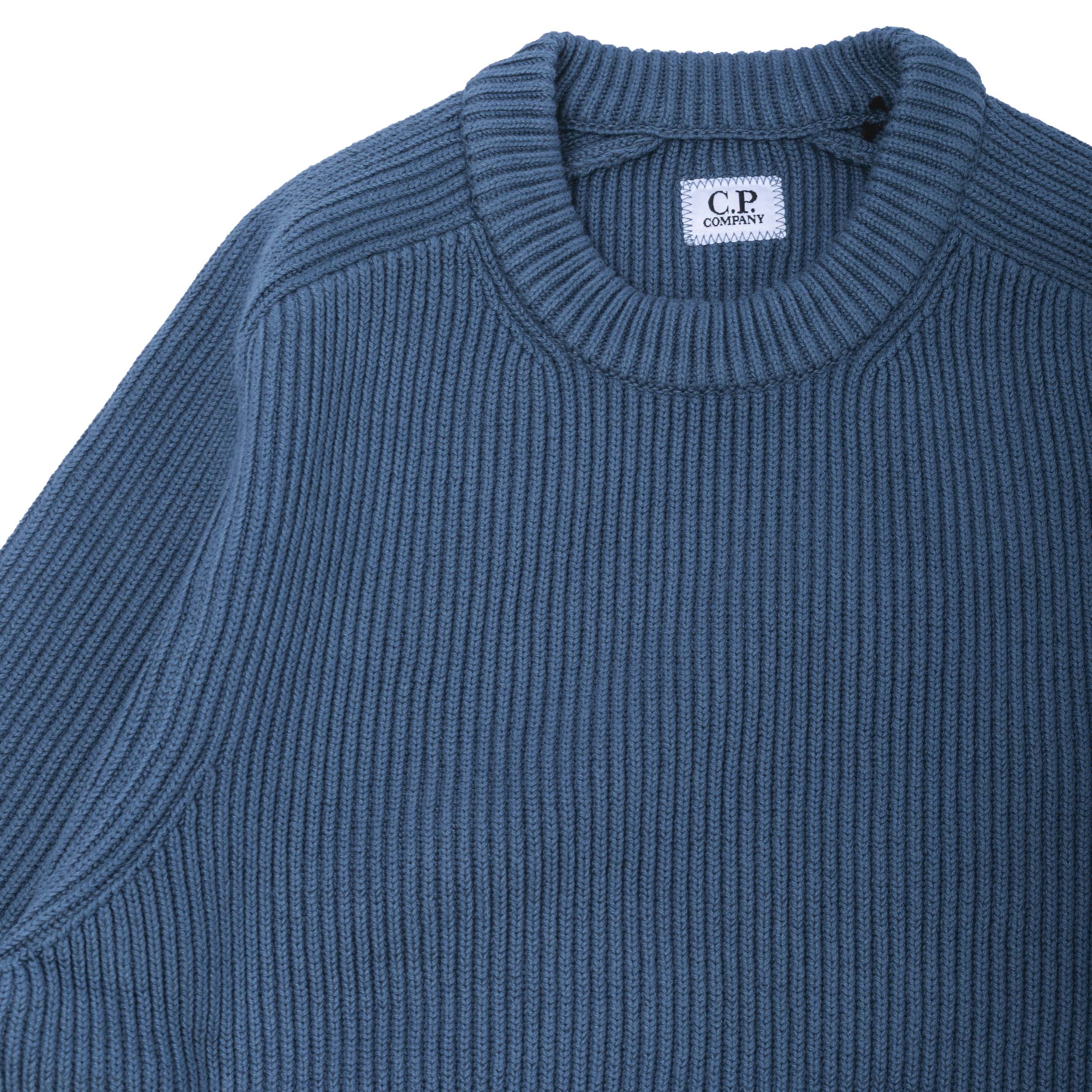 Full Rib Cotton Crewneck Lens Sweater