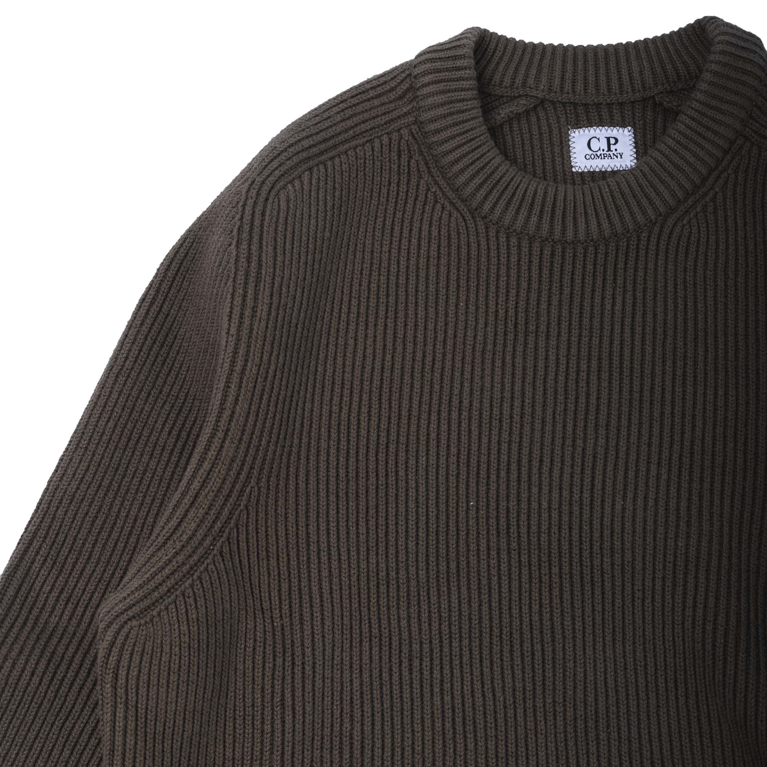 Full Rib Cotton Crewneck Lens Sweater