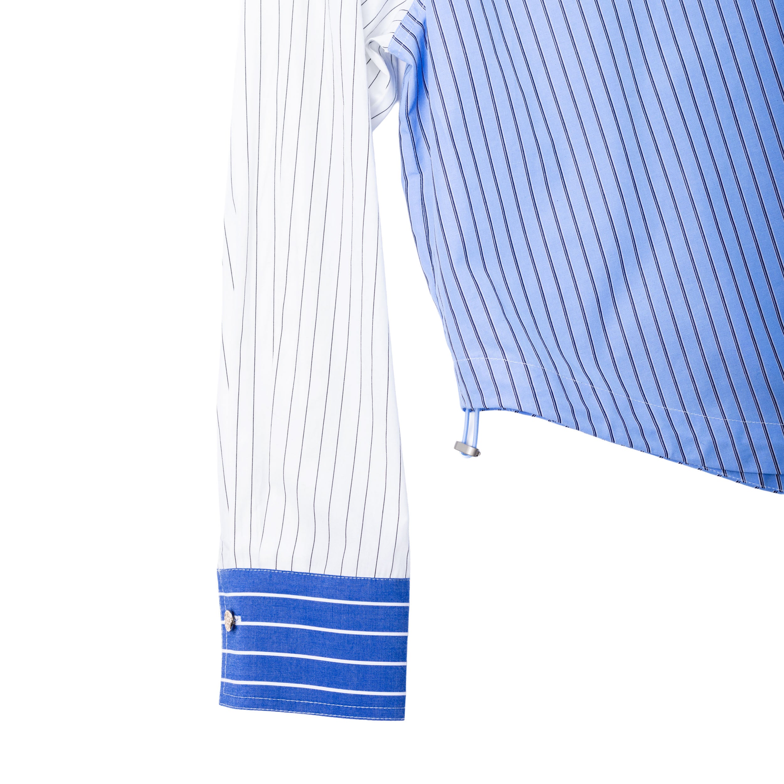 Kozef Fabric Mix Cropped Shirt