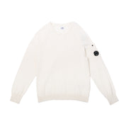 Cotton/Nylon Crewneck Lens Sweater