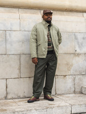 Twill Mixed Hooded Zip Jacket