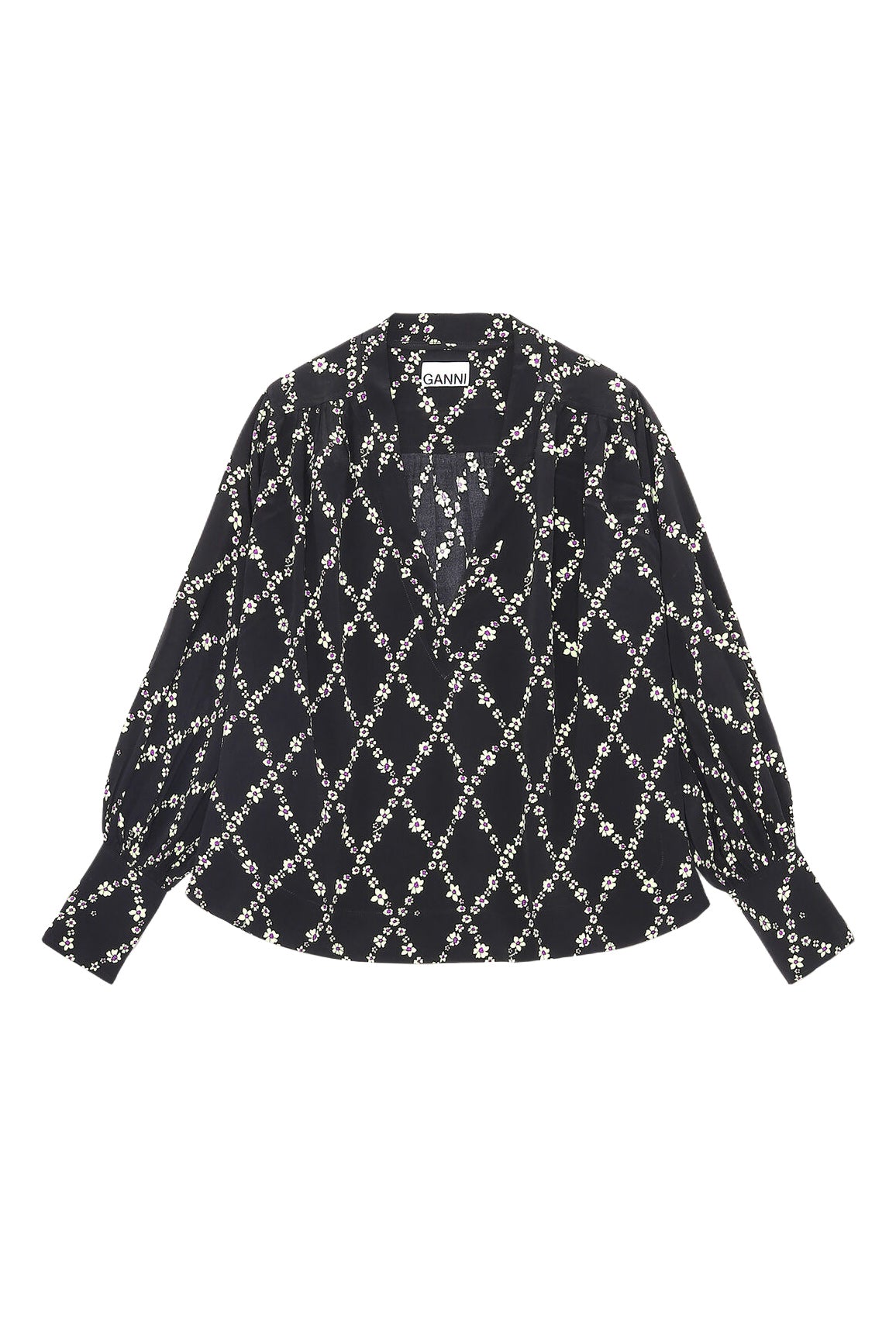 V-NECK GATHERED BLOUSE