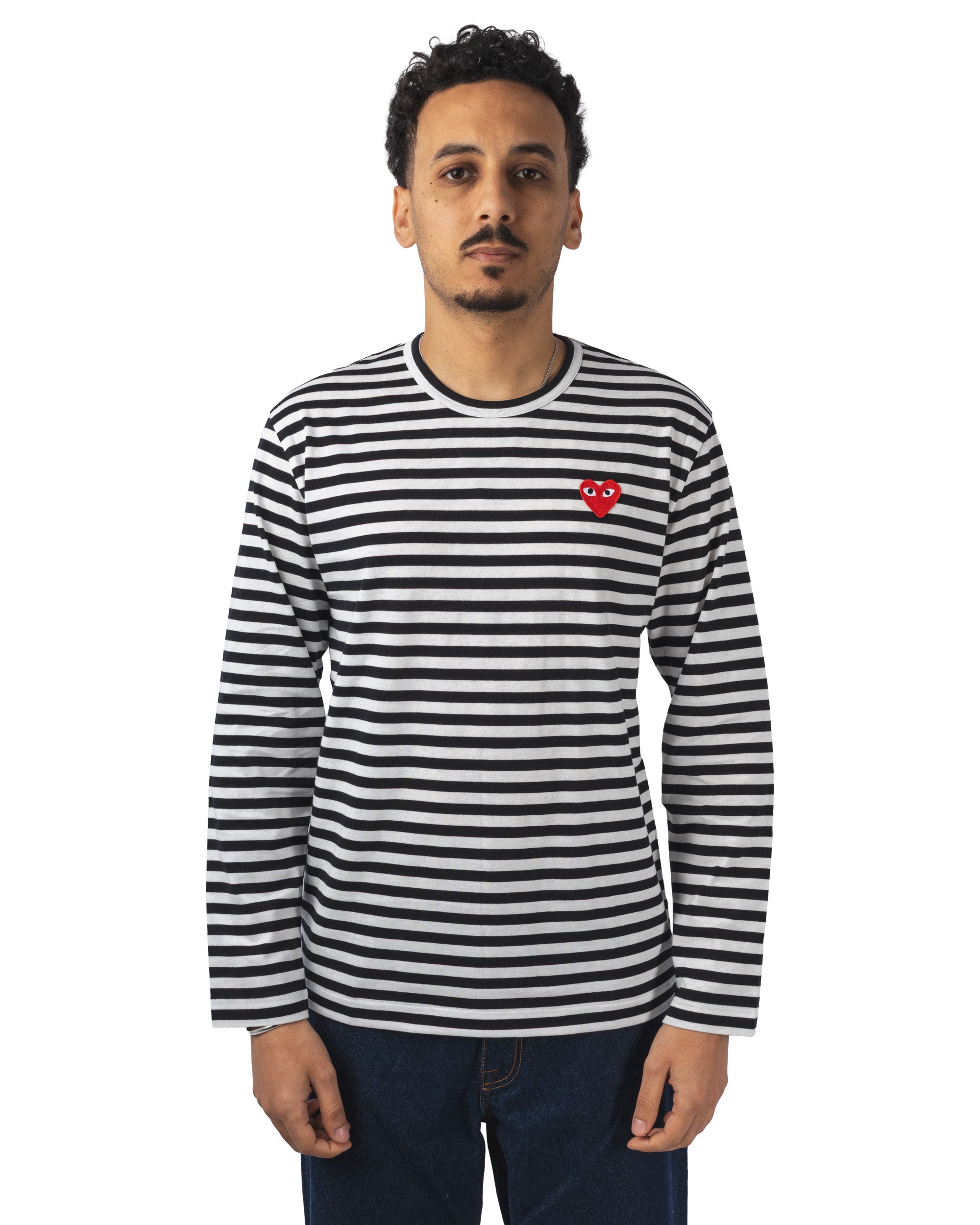 Striped L/S T-Shirt Red Emblem