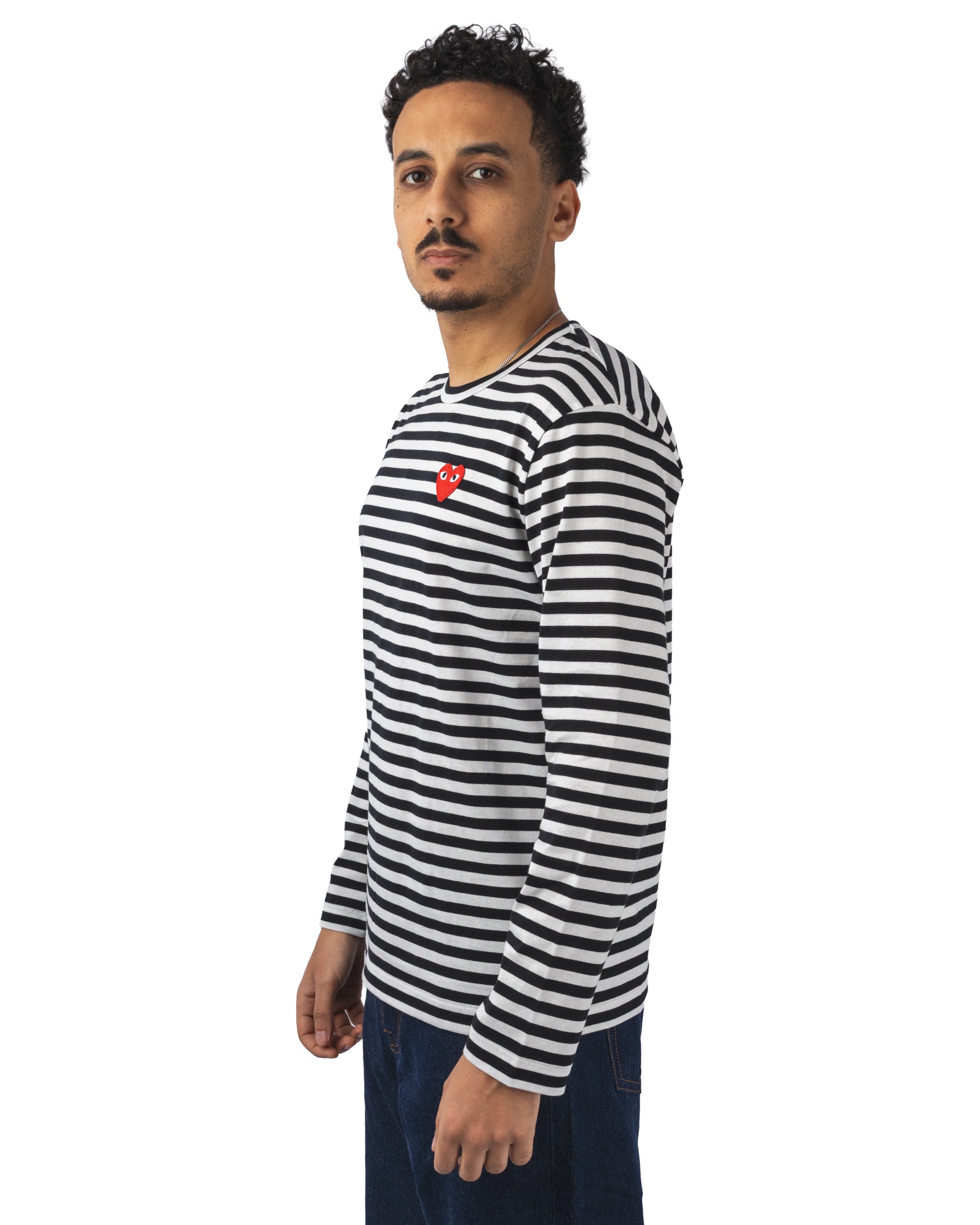 Striped L/S T-Shirt Red Emblem