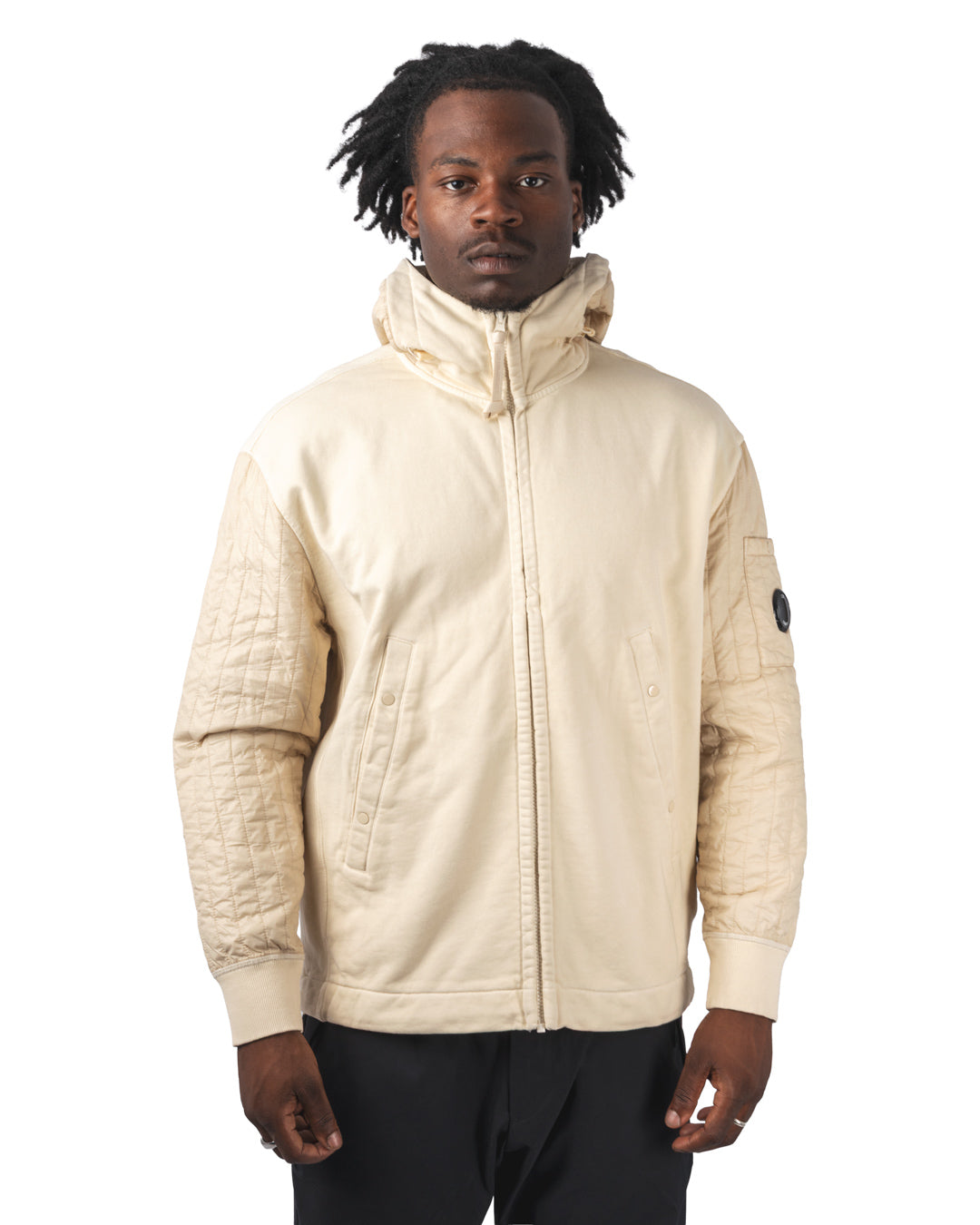 Sweatshirts Hooded Open In Diagonal Raised Fleece PFD