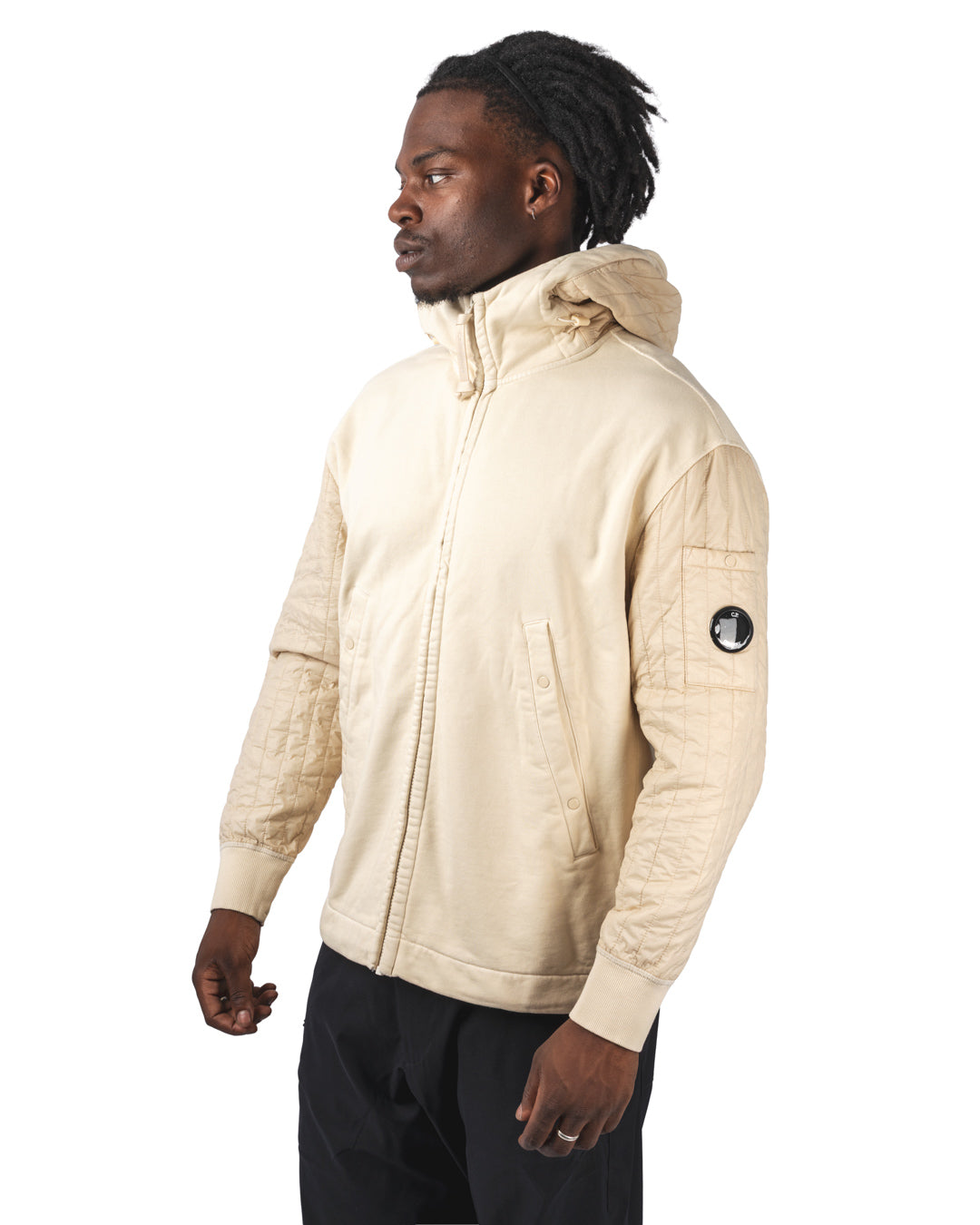 Sweatshirts Hooded Open In Diagonal Raised Fleece PFD