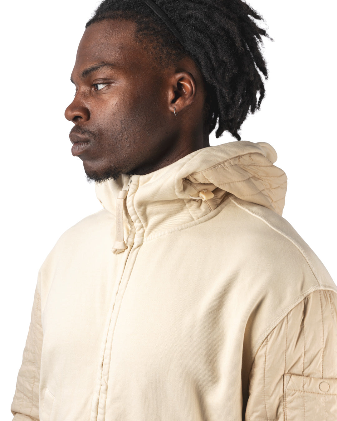Sweatshirts Hooded Open In Diagonal Raised Fleece PFD