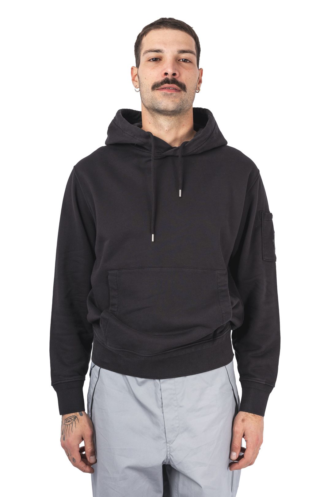 DIAGONAL FLEECE LENS HOODIE