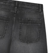 Round pocket Denim Shorts
