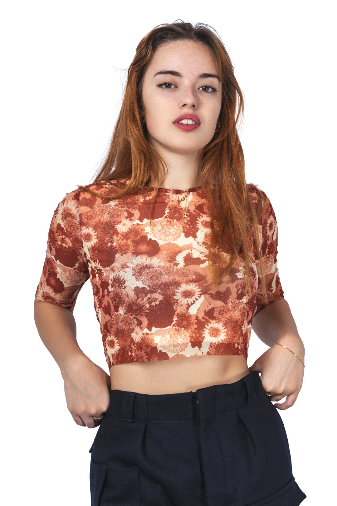 MESH CROPPED T-SHIRT