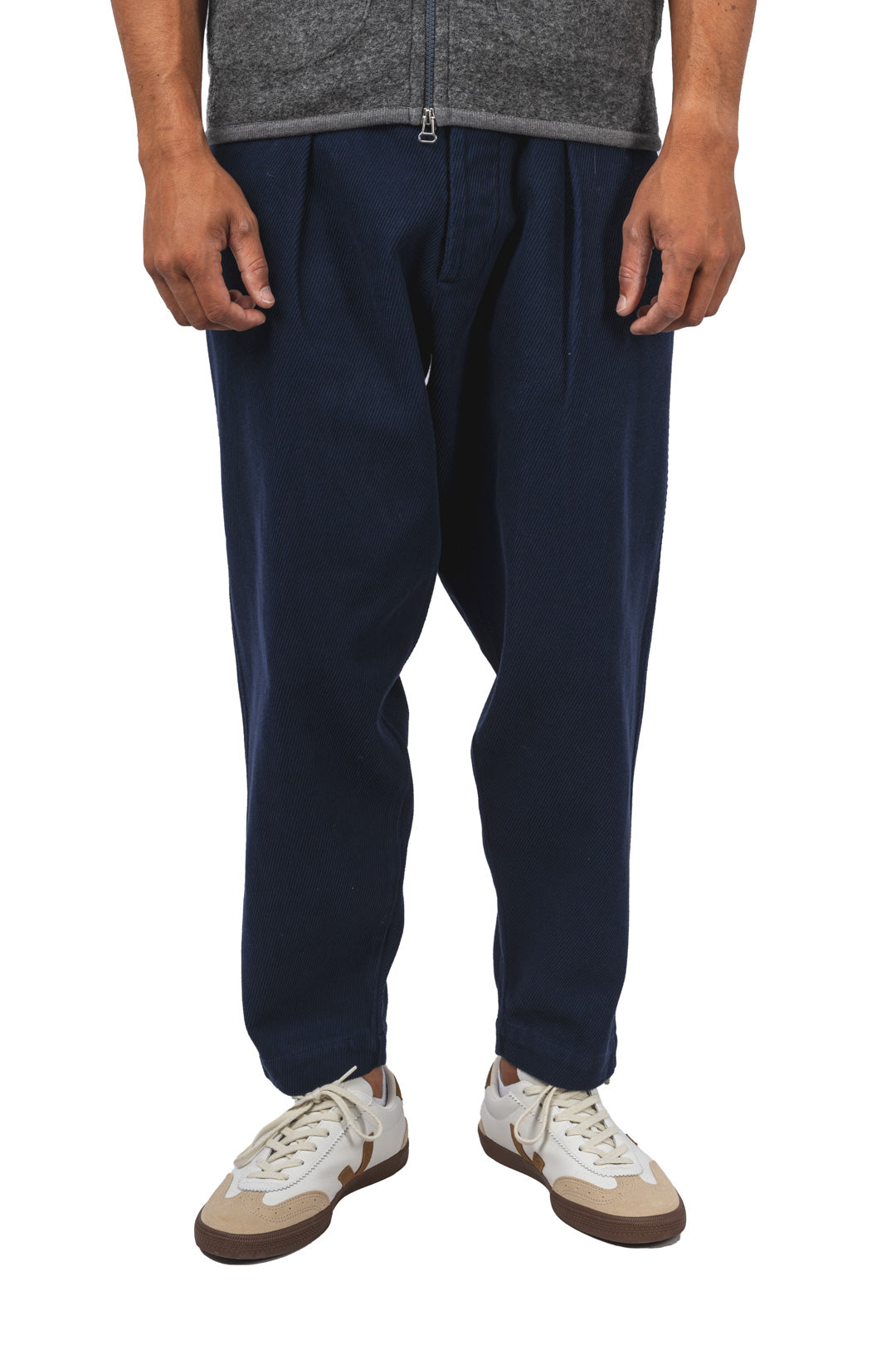 PLEATED TRACK PANT SUPER TWILL