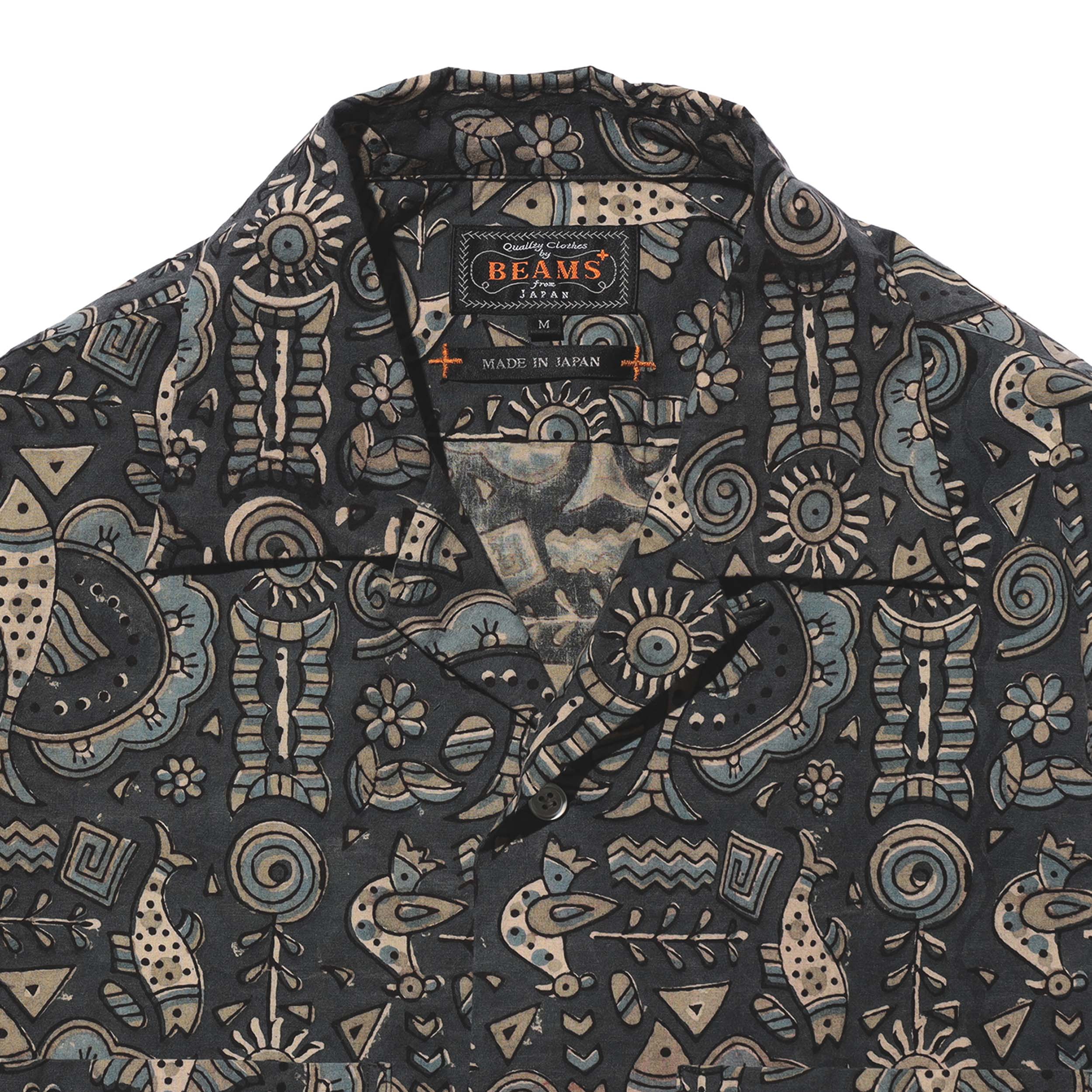 Open Collar Block Print