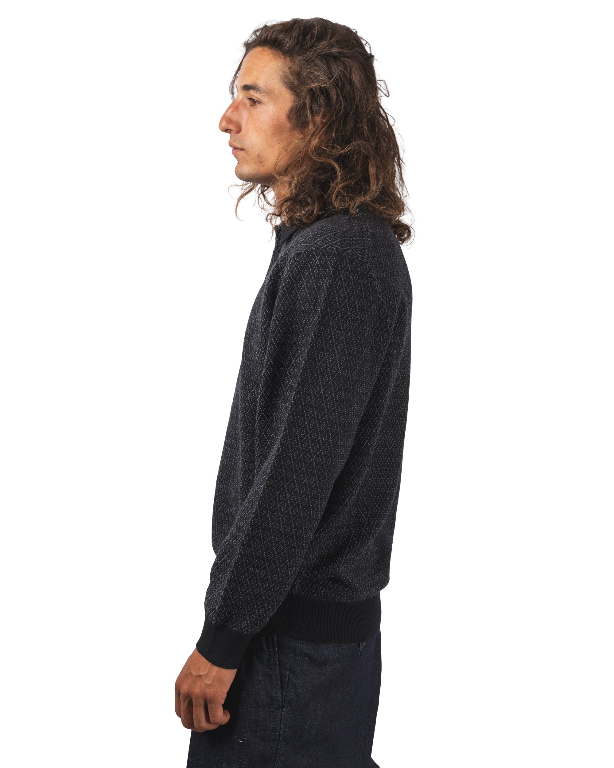 Knit Polo Diamond Pattern