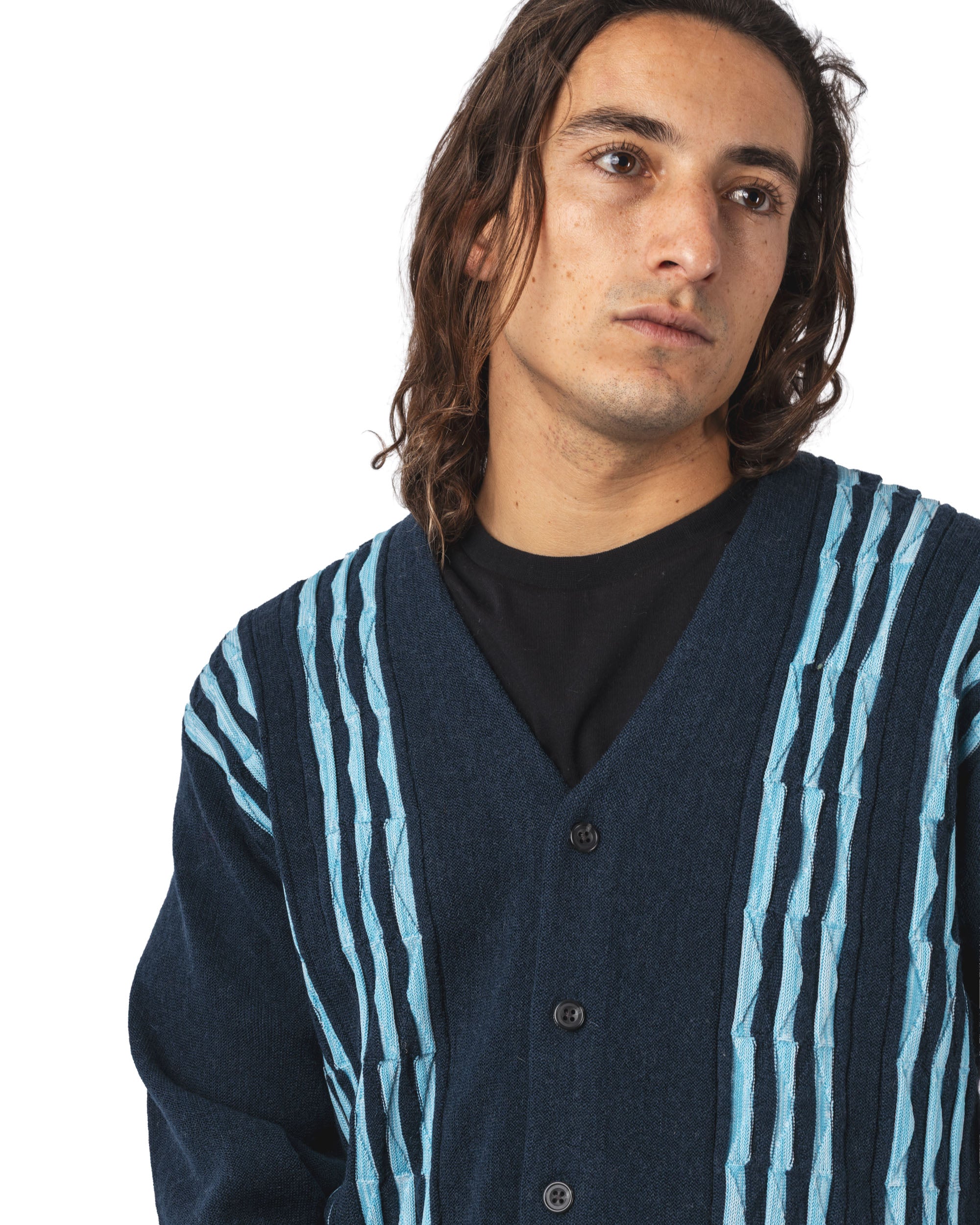 Born Stripe 14G Cardigan